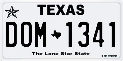 TX license plate DOM1341
