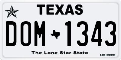 TX license plate DOM1343