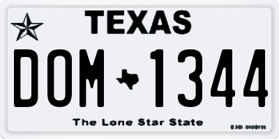 TX license plate DOM1344