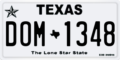 TX license plate DOM1348