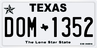 TX license plate DOM1352