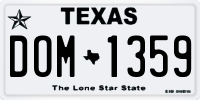 TX license plate DOM1359