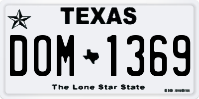 TX license plate DOM1369