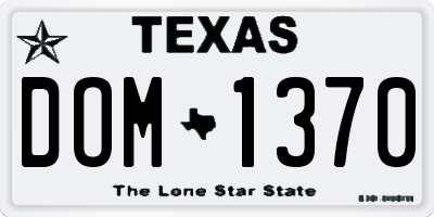 TX license plate DOM1370
