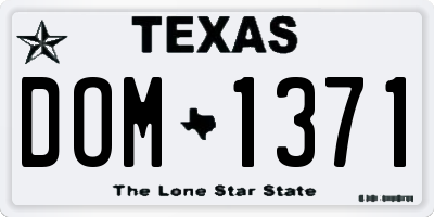 TX license plate DOM1371