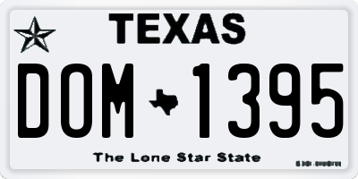 TX license plate DOM1395
