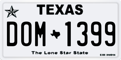 TX license plate DOM1399