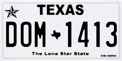 TX license plate DOM1413