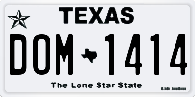 TX license plate DOM1414