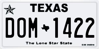 TX license plate DOM1422