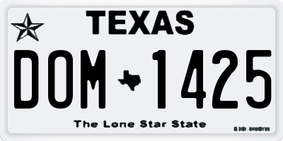 TX license plate DOM1425