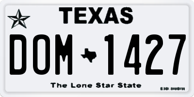 TX license plate DOM1427