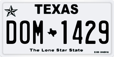 TX license plate DOM1429