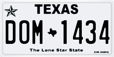 TX license plate DOM1434