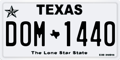 TX license plate DOM1440