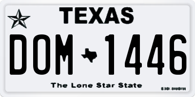 TX license plate DOM1446