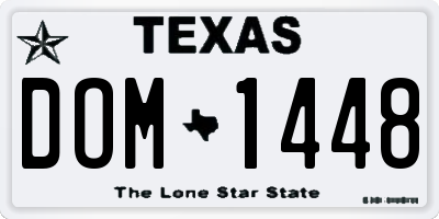 TX license plate DOM1448