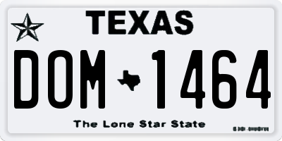 TX license plate DOM1464