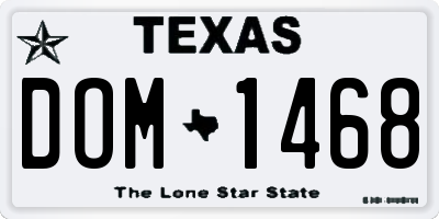 TX license plate DOM1468
