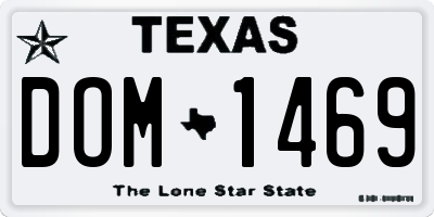 TX license plate DOM1469