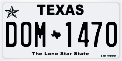 TX license plate DOM1470