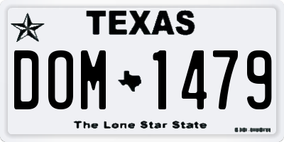 TX license plate DOM1479