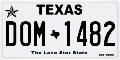 TX license plate DOM1482