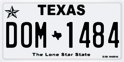 TX license plate DOM1484