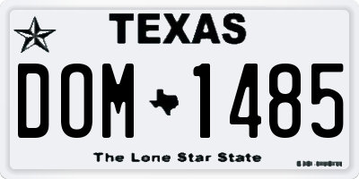 TX license plate DOM1485