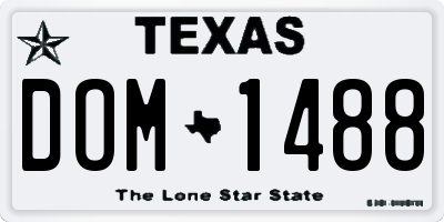 TX license plate DOM1488