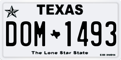 TX license plate DOM1493