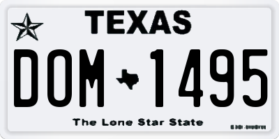 TX license plate DOM1495