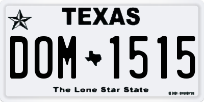 TX license plate DOM1515