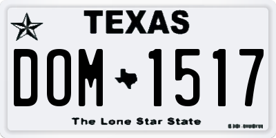 TX license plate DOM1517