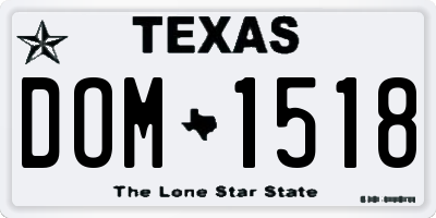 TX license plate DOM1518