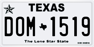 TX license plate DOM1519