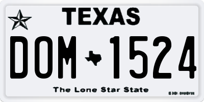 TX license plate DOM1524