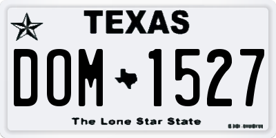 TX license plate DOM1527