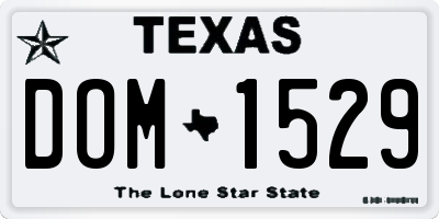TX license plate DOM1529