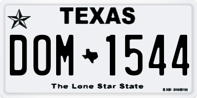 TX license plate DOM1544