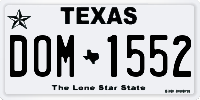 TX license plate DOM1552