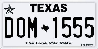 TX license plate DOM1555