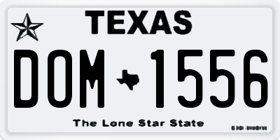 TX license plate DOM1556
