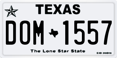 TX license plate DOM1557