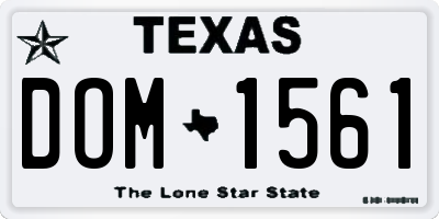 TX license plate DOM1561