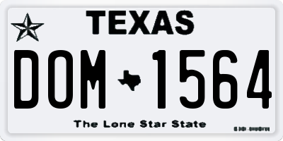 TX license plate DOM1564