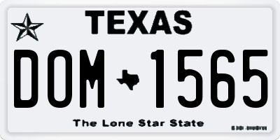 TX license plate DOM1565