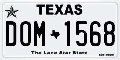 TX license plate DOM1568