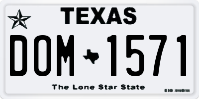 TX license plate DOM1571