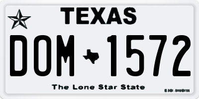 TX license plate DOM1572
